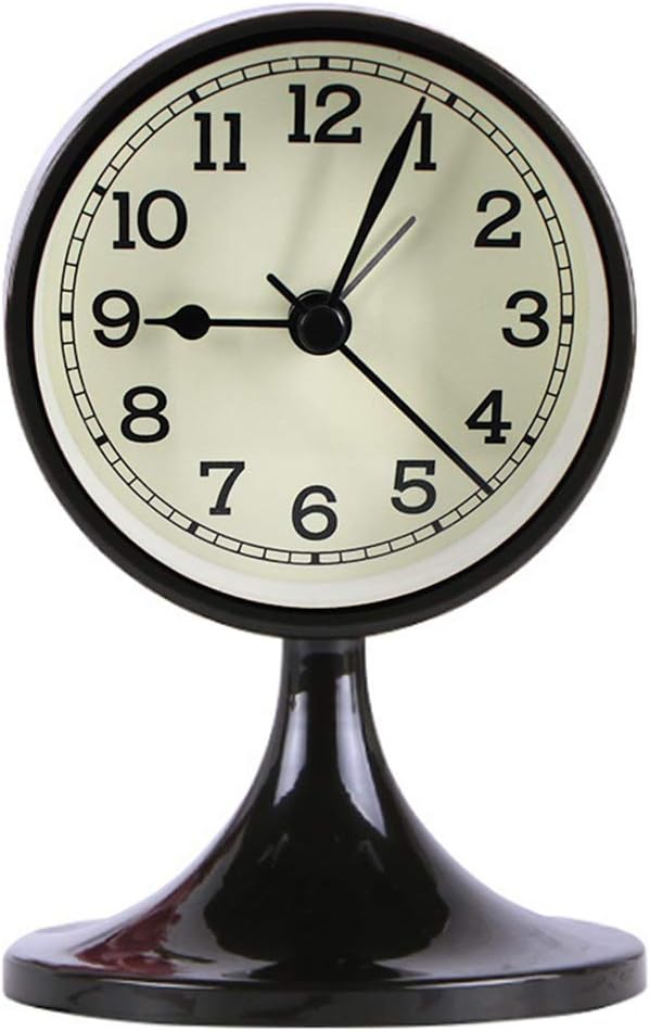 3 Inch Round Silent Alarm Clock with Quartz Movement