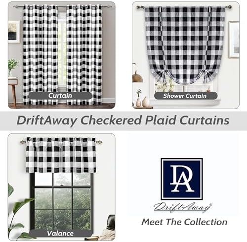 DriftAway Buffalo Plaid Check Curtains 2 Panels 84 Inch