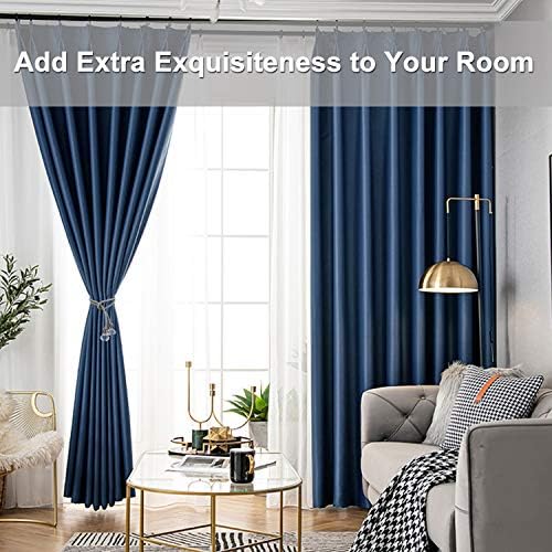 Curtain Tiebacks Rope with Crystal 2pcs Handmade Holdbacks for Window Sheer Drapes