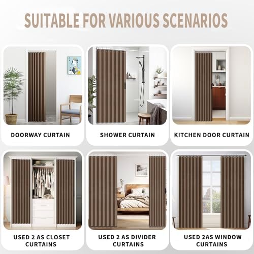 Vatge Door Curtains Brown 1 Panel Tieback Divider