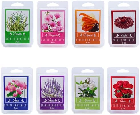 Scented Wax Melts 8 Pack with 8 Unique Fragrances