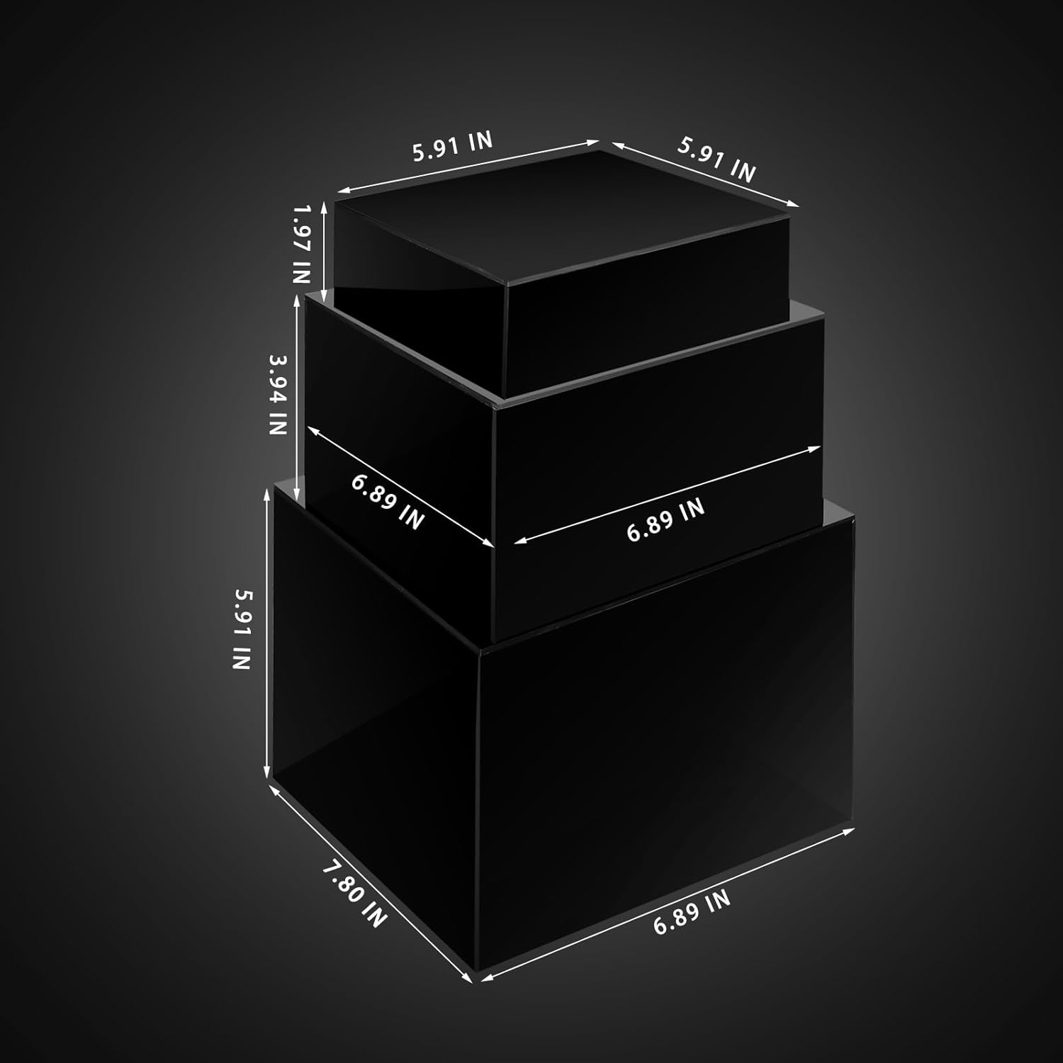 Bucherry 6 Pcs Acrylic Display Risers - Nesting Cubes for Collection Display