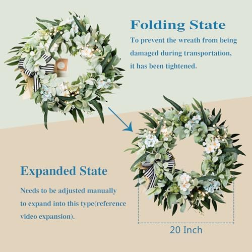 Lambs Ear Wreath for Front Door Year Round
