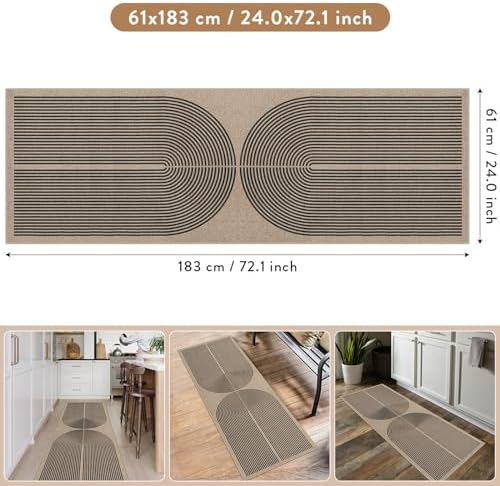 Lahome Modern Rainbow Jute Outdoor Runner Rug 2x6