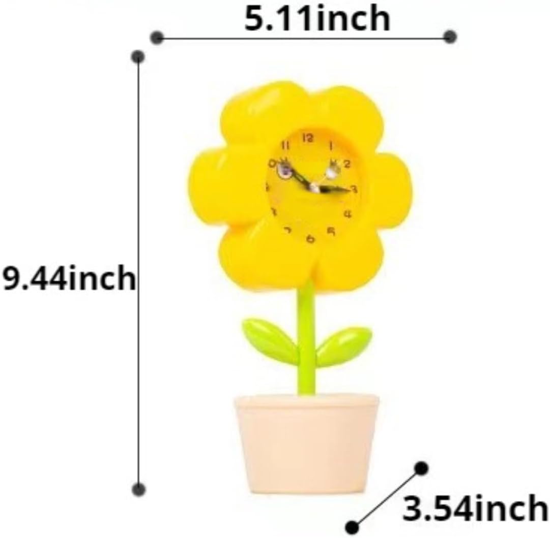 POMN Flower Alarm Clock for Kids Bedroom Pink