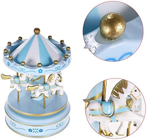 WEofferwhatYOUwant Carousel Music Box Blue