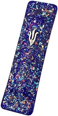 Tamara Baskin Art Glass Sparkling Midnight Blue Mezuzah