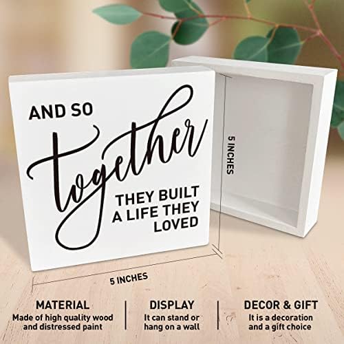Romantic Bedroom Wooden Box Sign - They Built A Life They Loved