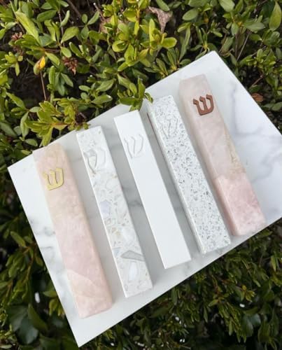 AS Mezuzah Quartz Case with Engraved Shin Design