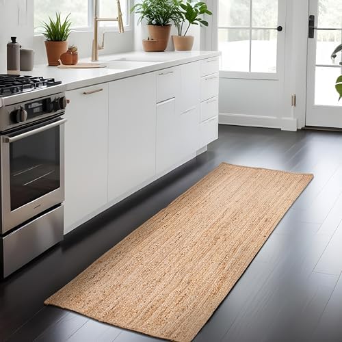 Hausattire Hand Woven Jute Braided Rug 2x6