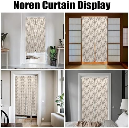Japanese Noren Door Curtain with Wave Pattern 335x709 Inch