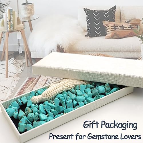 Natural Turquoise Gemstone Garland with Tassel 31 Inch Boho Decor