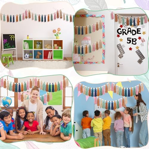 Zeyune 3 Pcs Boho Tassel Garland Wall Decor
