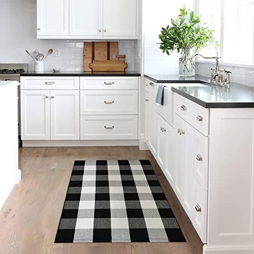 KILOCOCO Buffalo Plaid Checkered Door Mat - 275x43 Inches
