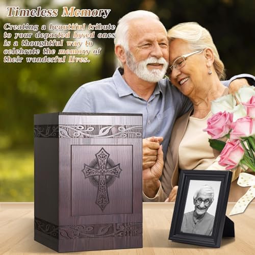 Handcrafted Cremation Urn with Carved Cross