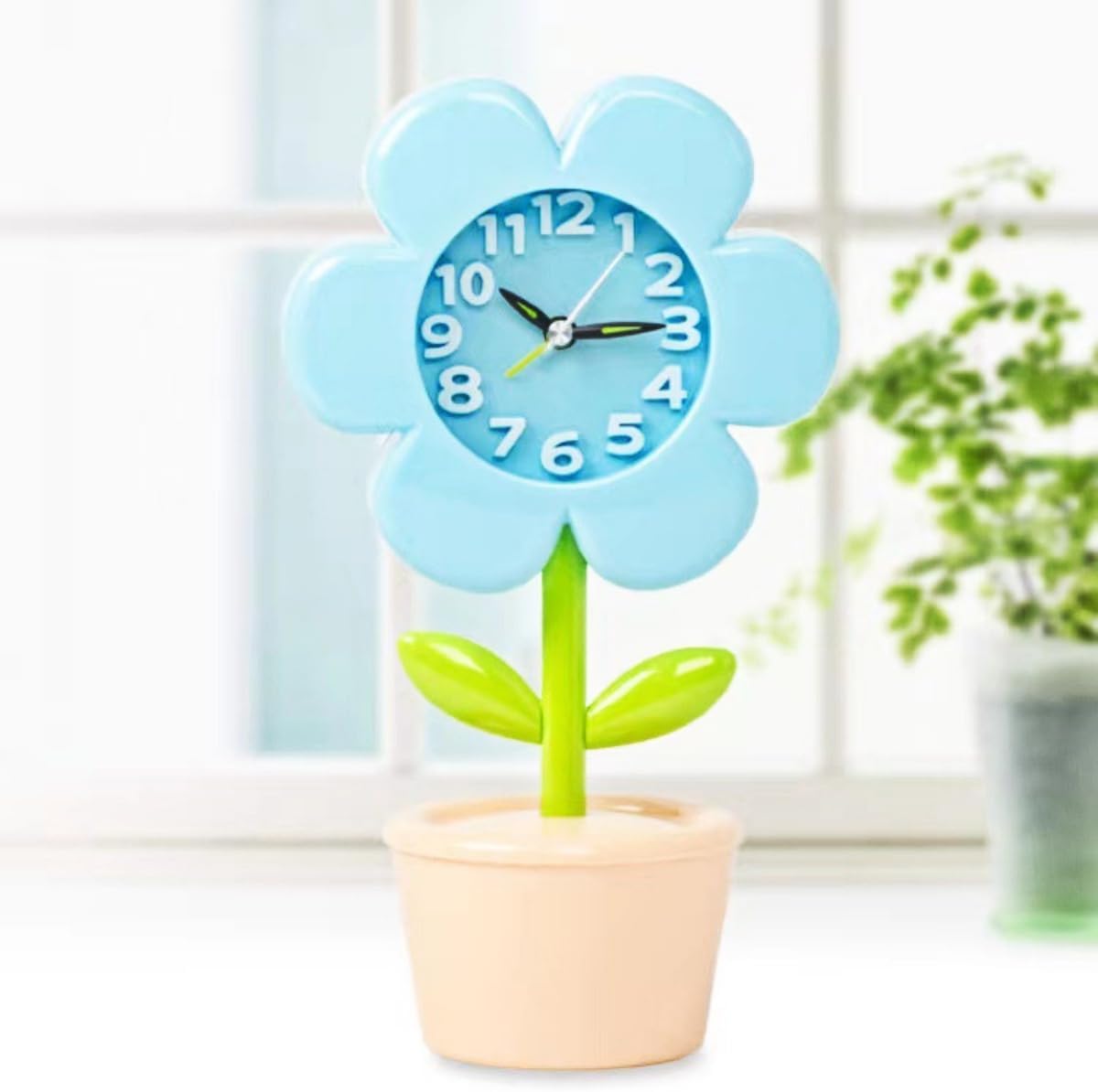 POMN Flower Alarm Clock for Kids Bedroom Pink