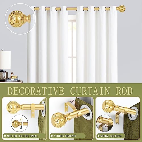 Gold Adjustable Curtain Rods 36-88 Inch
