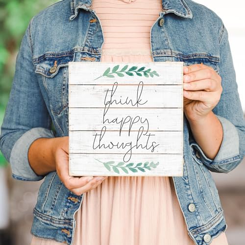 Perfect Pallet Petites 8 Wood Sign Think Happy Thoughts