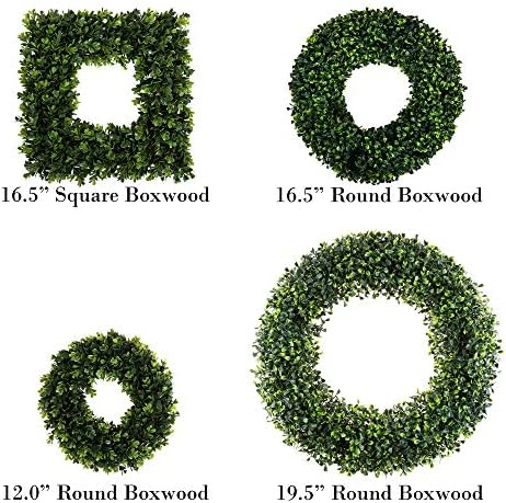 Pure Garden 195 Inch Boxwood Wreath