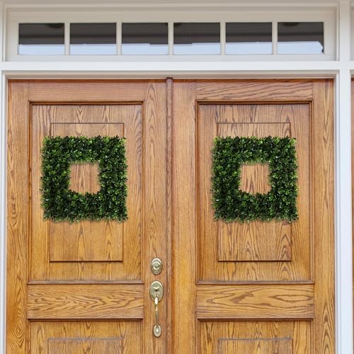 Pure Garden 165-Inch UV Resistant Boxwood Wreath for Front Door