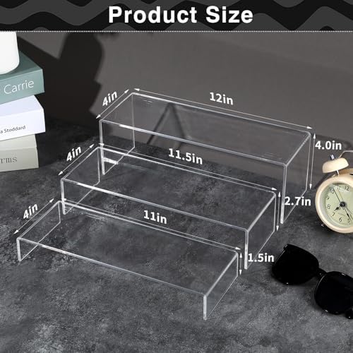 6Pcs Clear Acrylic Display Risers for Collectibles and Retail