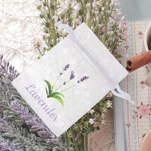 LUOZZY 50 Pcs Drawstring Mesh Sachet Bags White