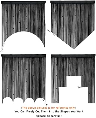 YaoYue Beaded Curtain Door Panel Black