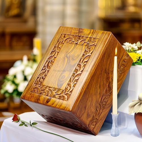 Premium Rosewood Hand Carved Decorative Urn - Medium