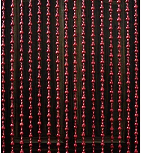 OKUOKA Red Wine Beaded Door Curtain 25 Strands 07x081m