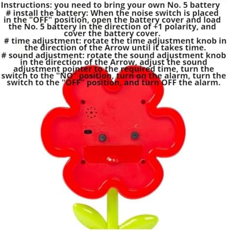 POMN Flower Alarm Clock for Kids Bedroom Pink