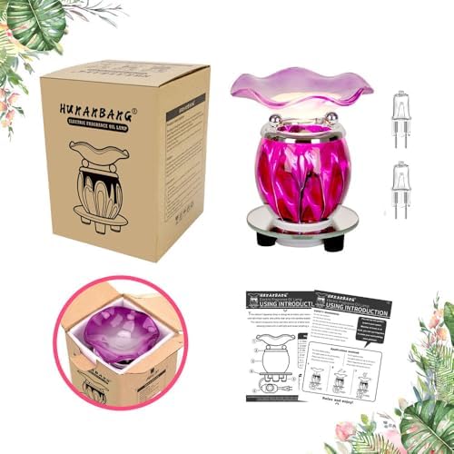 Hunanbang 1 Piece Purple Tie Dye Electric Wax Warmer with Mirrored Base