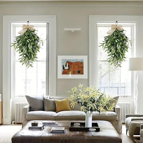 24 Inch Artificial Teardrop Olive Wreath with Bow