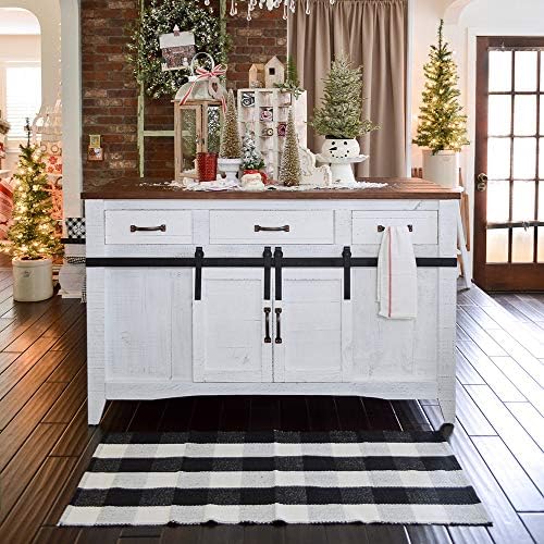 Buffalo Plaid Outdoor Rug 24 x 37 Black White Check