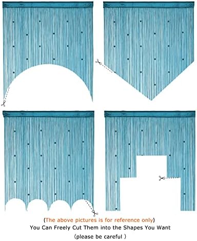 YaoYue Teal Blue Beaded Curtain Door Panel