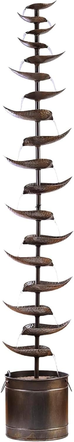 Alpine Corporation 70 Inch Tall Silver Tiered Water Fountain