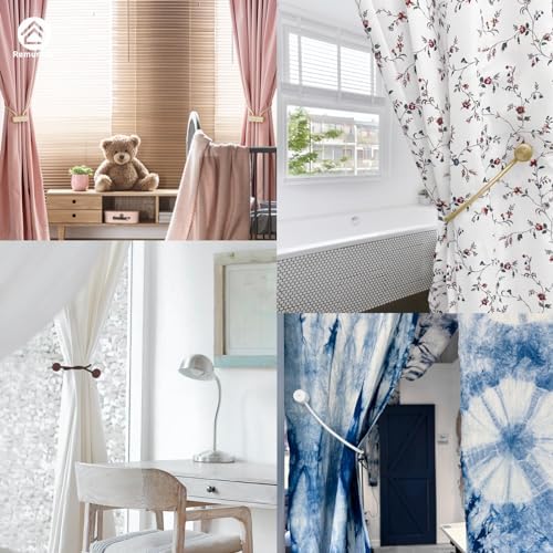 Remunkia Magnetic Curtain Holdbacks 2 Pack - White