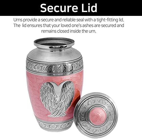 LETUSTO Cremation Urn for Human Ashes Angel Wing Pink