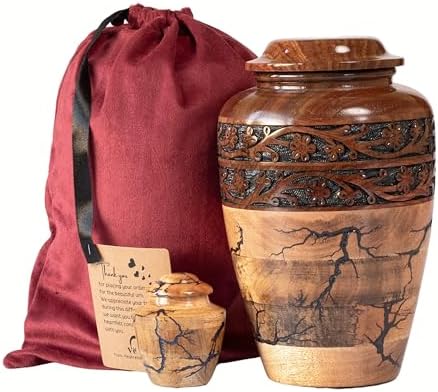 HEYTREND Wooden Cremation Urn Decorative Adult Size