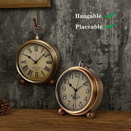 Justup Golden Table Clock with Silent Quartz Movement