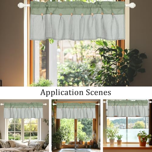 FUANGUI Valance Curtain 42x18 Linen Farmhouse Design