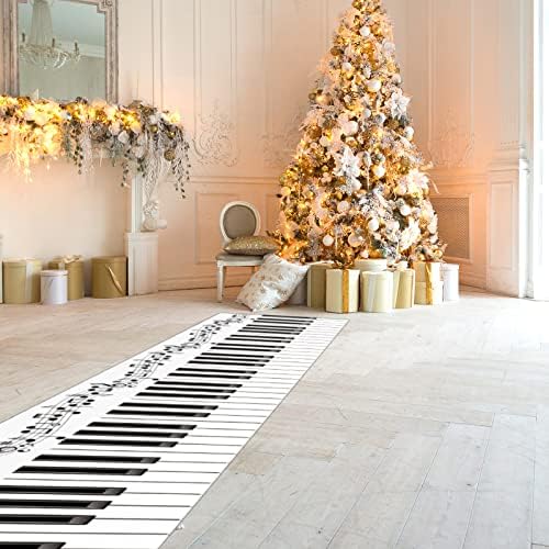 Haull Piano Keyboard Aisle Runner Rug 10x2ft