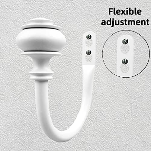 4Pcs Curtain Holdbacks - Wall Mounted Drapery Tiebacks with Screws White