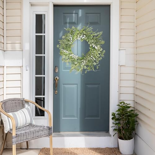Artificial Eucalyptus Wreath 20 Inch Front Door Decor