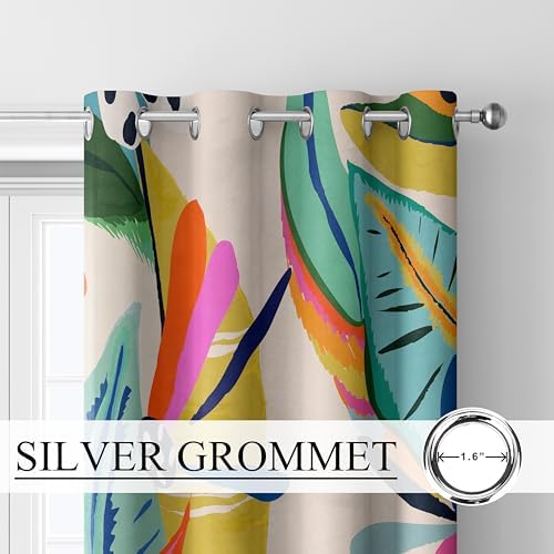 Colorful Blackout Curtains with Grommets 2 Panel Set