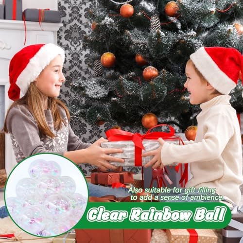60 PCS Iridescent Clear Christmas Balls
