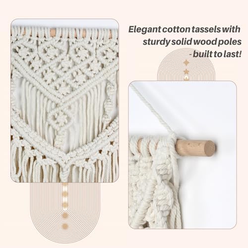 JONKASIPA Macrame Wall Hanging - Bohemian Tassel Tapestry Home Decor