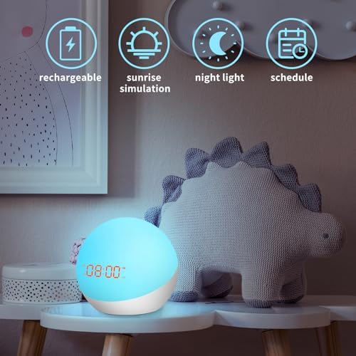 Homidy Alarm Clock for Kids 4th Gen 2024 White