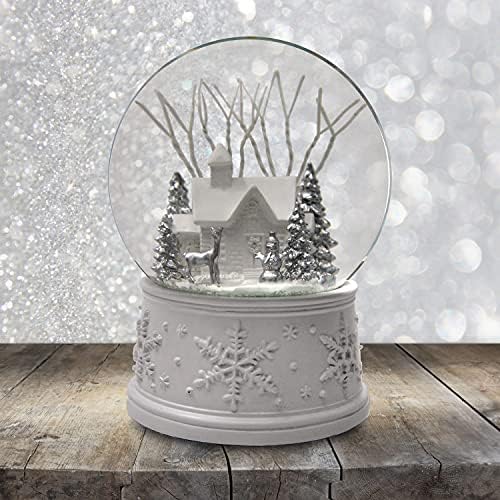 100MM White Christmas Snow Globe with Music