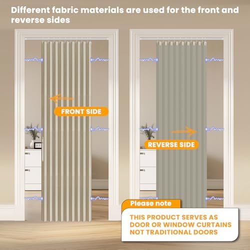 AJAZZ 100 Blackout Magnetic Door Curtain 1 Panel