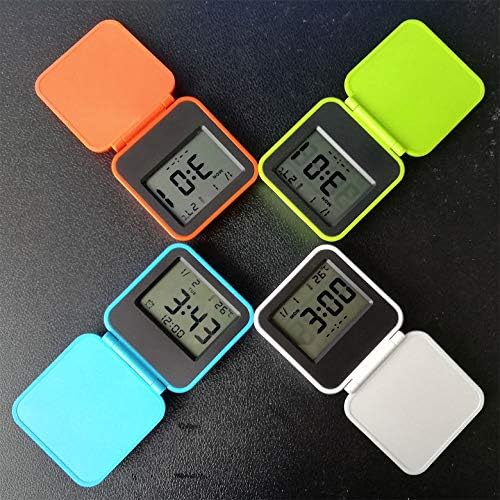 Portable Travel Alarm Clock with LCD Night Light and Temperature Display